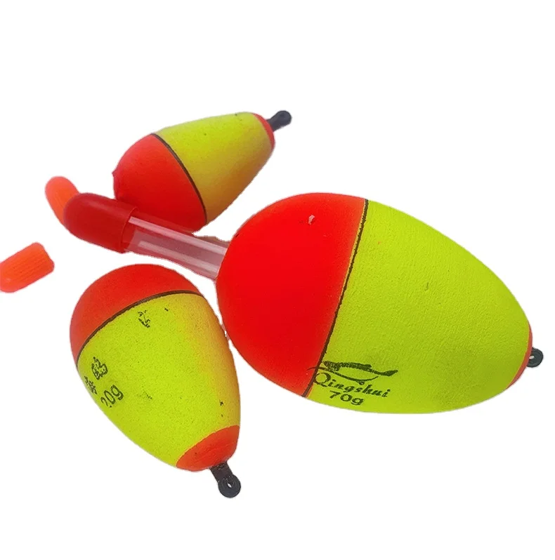 Long Throw EVA Foam Fish Float with Luminous Stick Wild Fishing Belly Insert-Foam Chain Fish Float