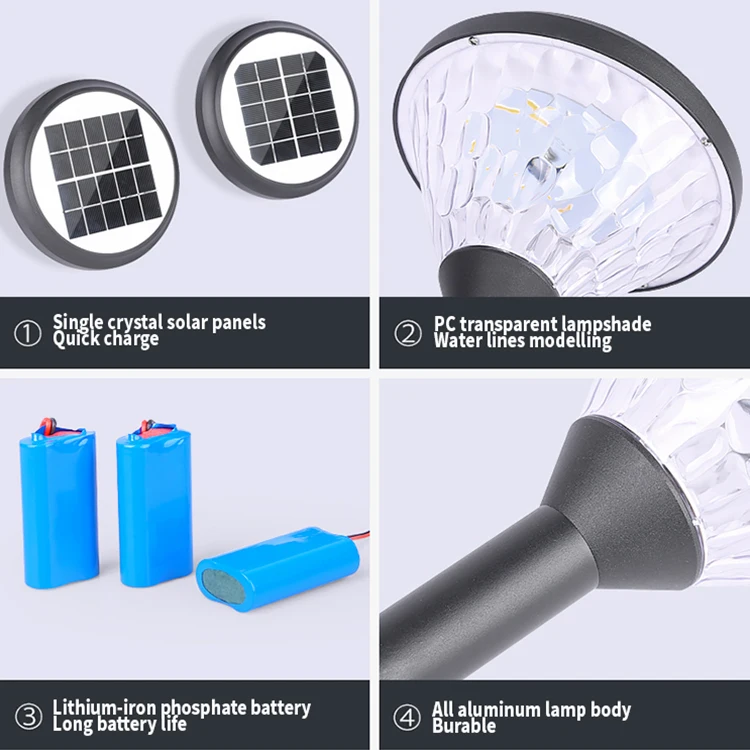 Decorative Ground Garden Solar Led Lamps Warm White Cold While Solar Lawn Lamp for Landscaping