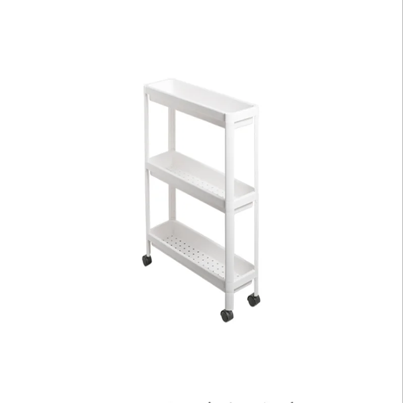  Bedroom shelf bathroom toilet layered plastic trolley dormitory bedside floor- standing gap with