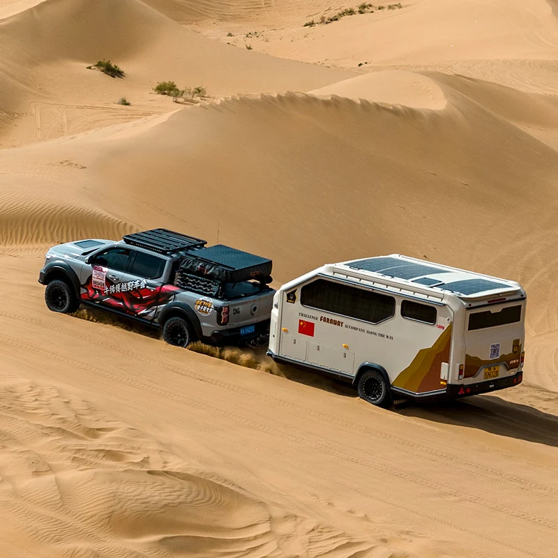 Спортивный полностью оборудованный двухосный дом на колесах 4x4 дорожный трейлер для разведки
