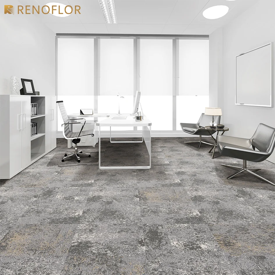 Free Sample Luxury Interlocking Commercial 50x50cm Office Square Bitumen Backing Polypropylene Carpet Tile for Meeting Room