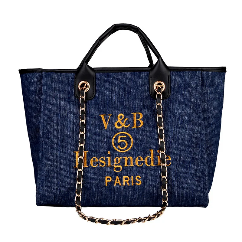 Fashion new sling women bag short trip denim handbag