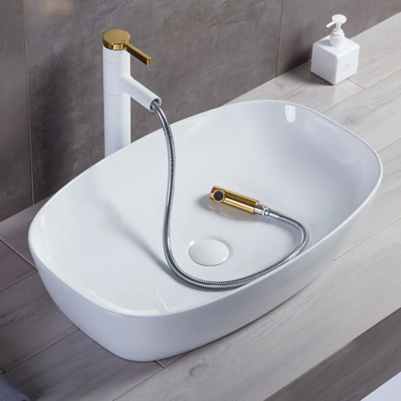 White Single Porcelain Hotel Restaurant Luxury Ceramic Washbasin Bathroom Vanity Wash Basin Bathroom Sinks