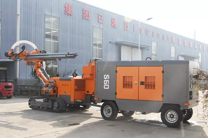 HENGWANG HW416 127 мм пневматическая буровая установка для добычи отверстий с гусеничной