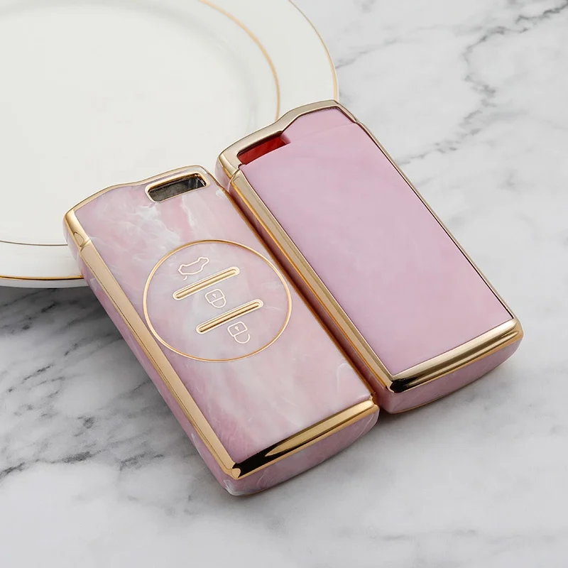 Marble TPU Soft Full Protection Key Case Shell For Chery Tiggo 7 Pro 8 Plus Arrizo 5 class car key fob case cover
