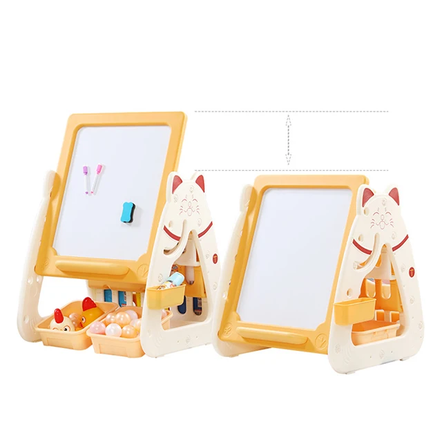  High quality baby indoor bookshelf plastic drawing board shelf kids furniture cartoon cabinet children toys storage
