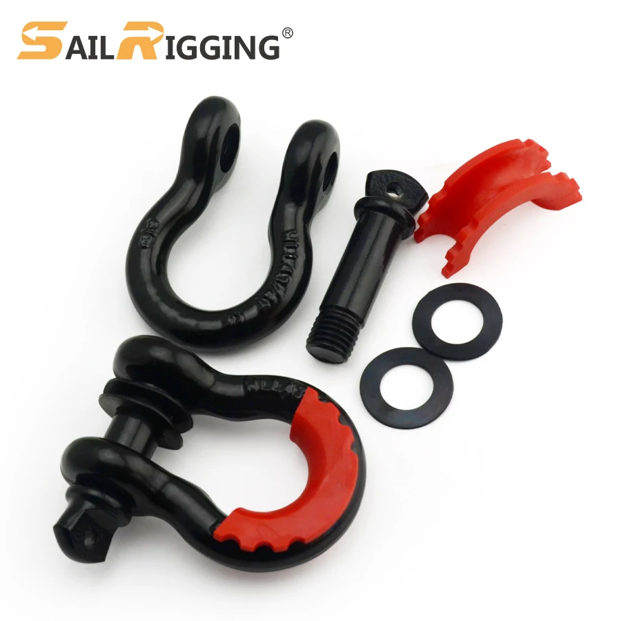 Heavy Duty Forged D Ring Trailer 4.75T 3/8' Screw Pin Anchor Shackle Galvanized Hitch Receiver Shackle