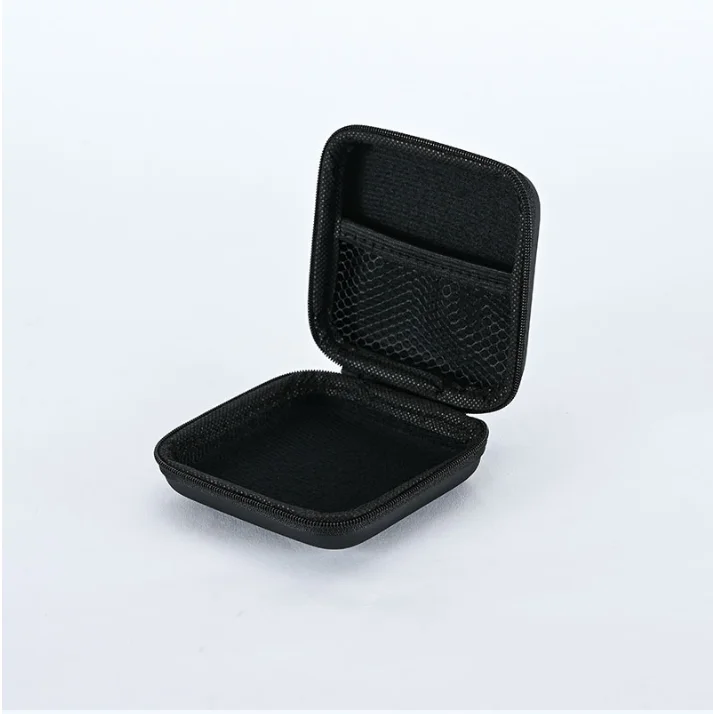 Wholesale travel square shape cable charger usb storage pouch bag mini wireless headphones earring zipper earphone storage case
