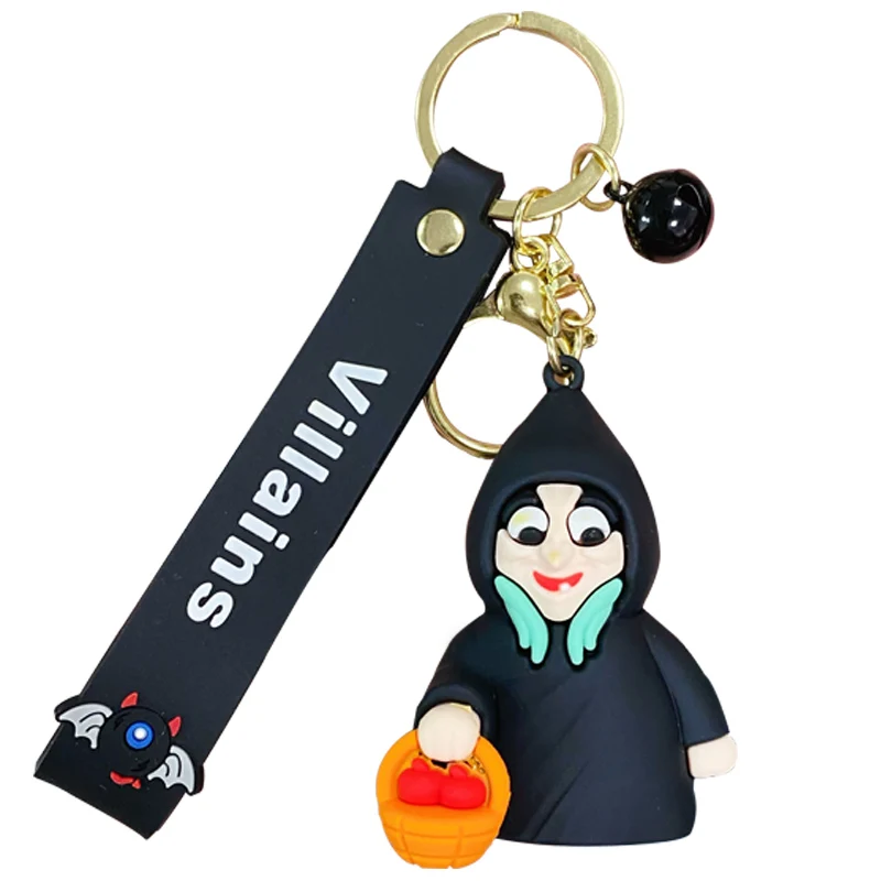 BaiMao personality 3d cartoon witch queen pendant key ring PVC resin custom car key key chain