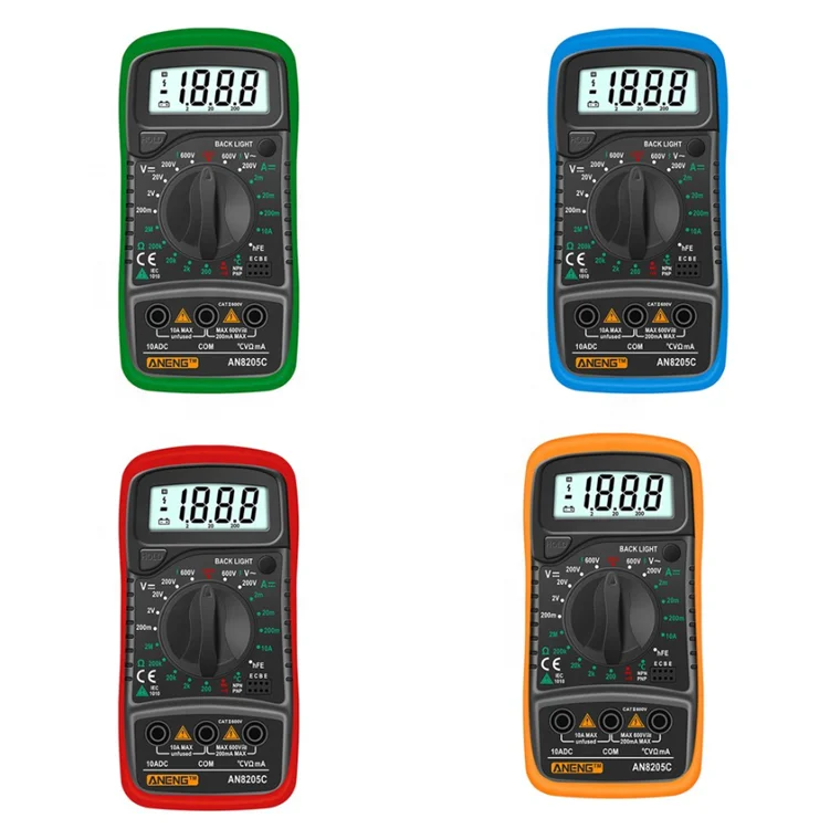An8205c Амперметр Вольт Ом Цифровой Тестер измеритель Ac/dc подсветка мультиметр с термопарой ЖК-экран