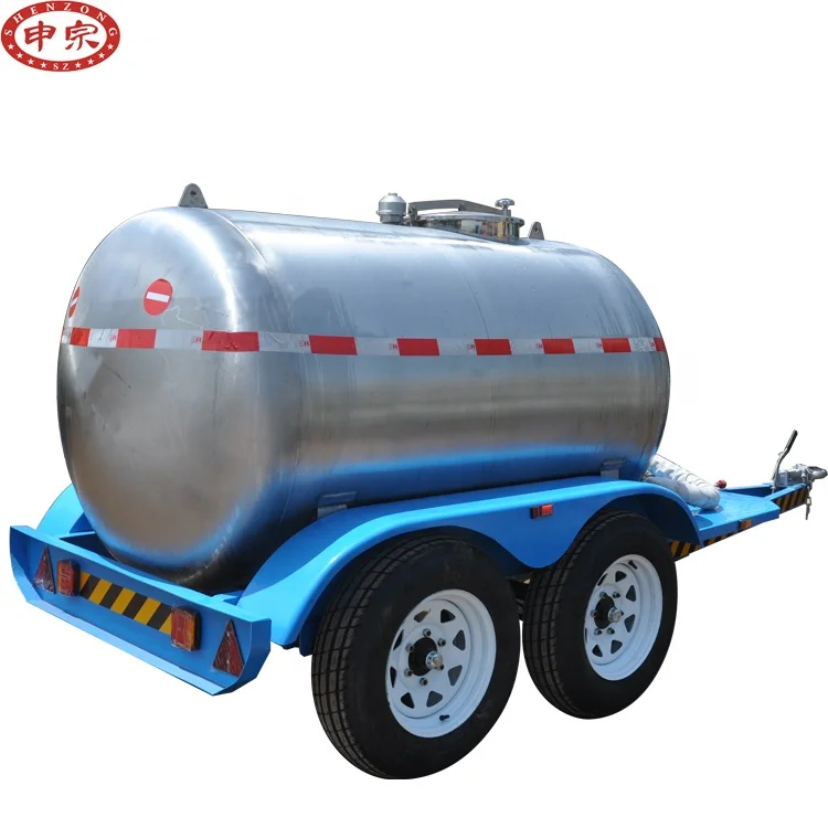 small stainless water tank trailer car transport drinking water trailer