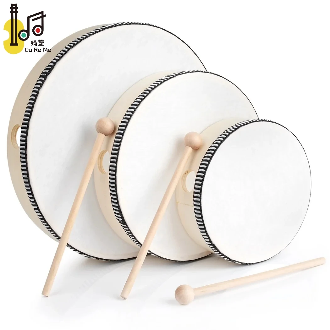 Musical Instrument 8 Inch Hand Drum Music Drums for Kids Party Wedding  Favor Dance Chinese Drum Toy Wholesale Price
