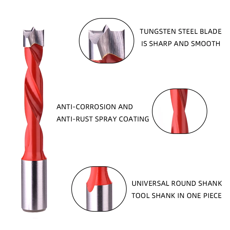 5mm-10mm wood drill bit custom high precision 5 axis CNC machining service woodworking hole opener drilling tool