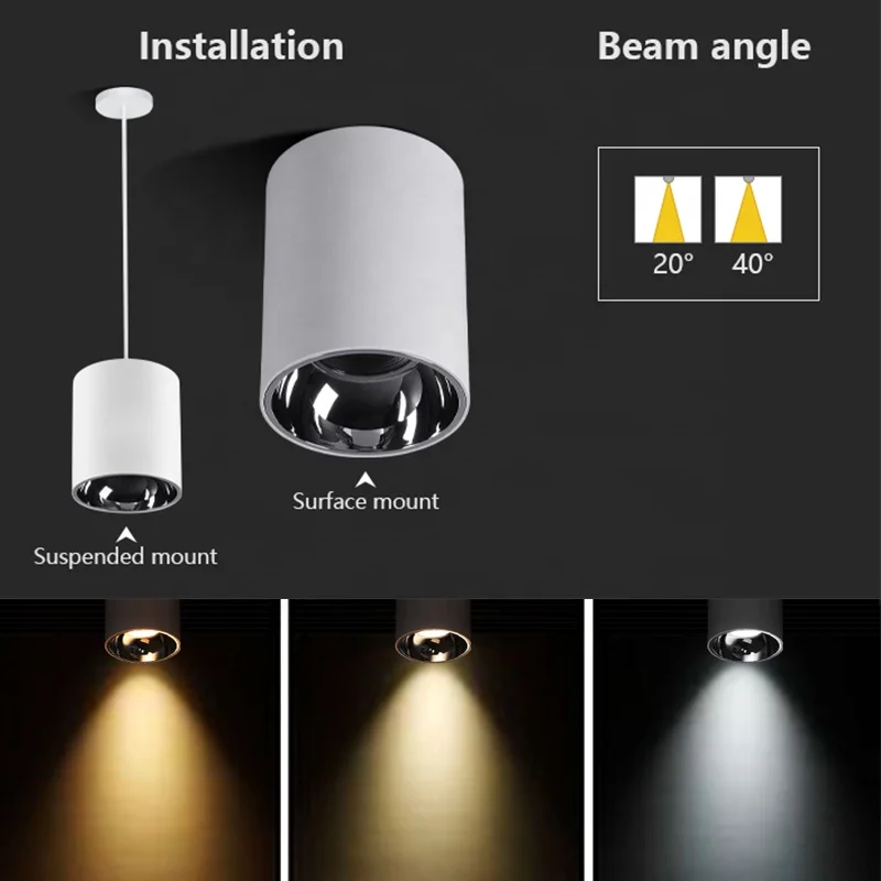 Design square led surface mounted downlight 7w 10w 12w 15w 20w 30w round ceiling led surface downlight with led driver lifud