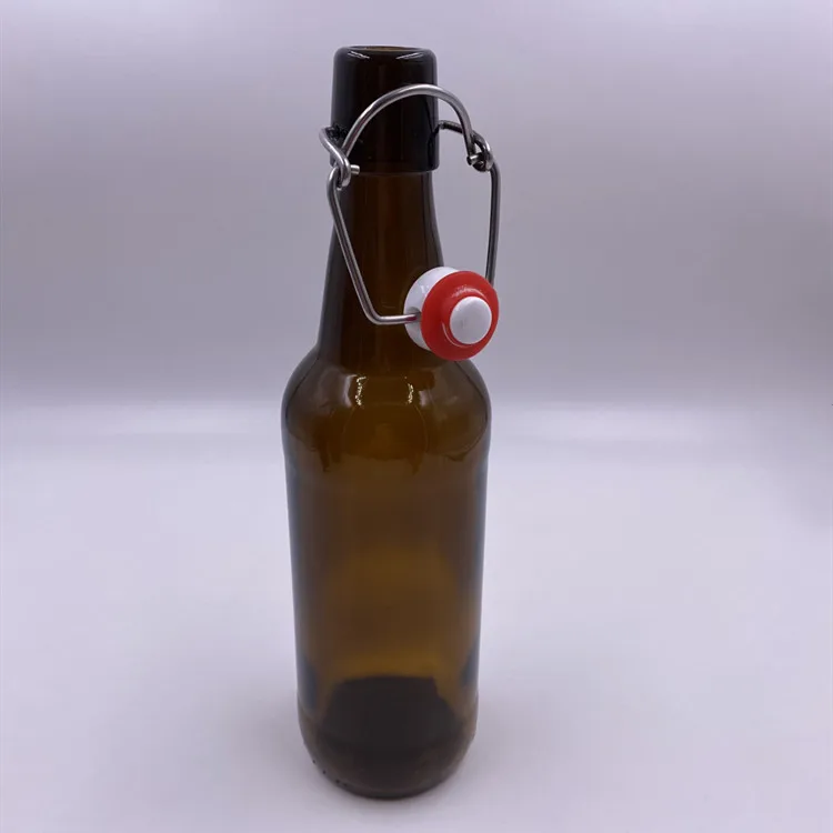 Wholesale  16oz 500ml 1000ml Amber Grolsch Empty Custom Swing Top 500ml Glass Beer Bottle