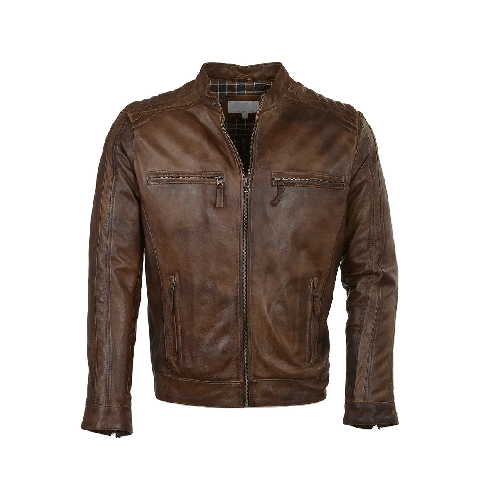 Fashionable custom design pure leather jackets for men