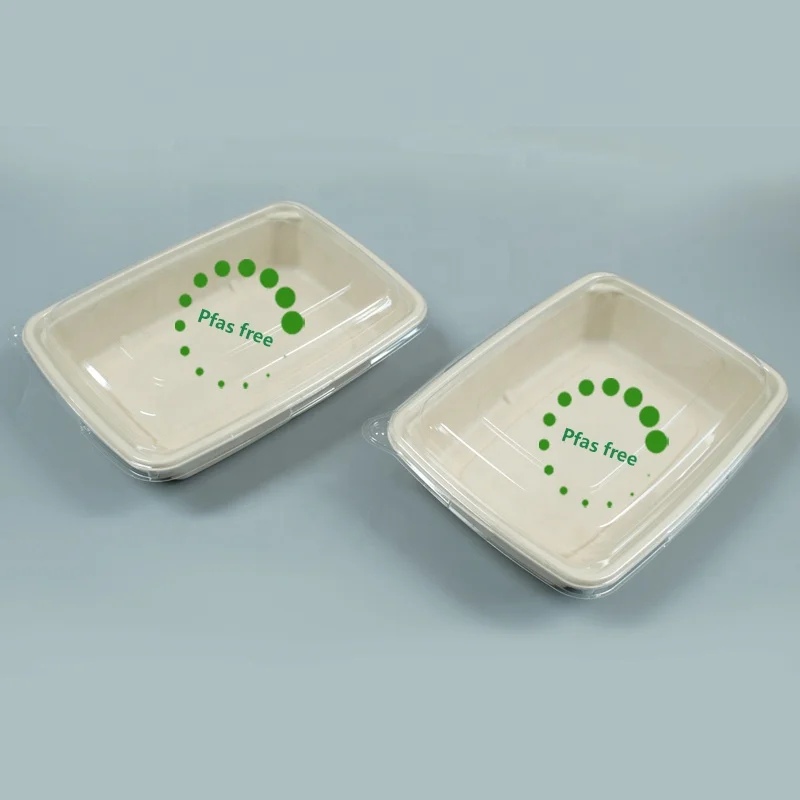 30 36 Oz 32 48Oz Biodegradable Sustainable Pulp Sugarcane Rectangular Round Salad Bowl