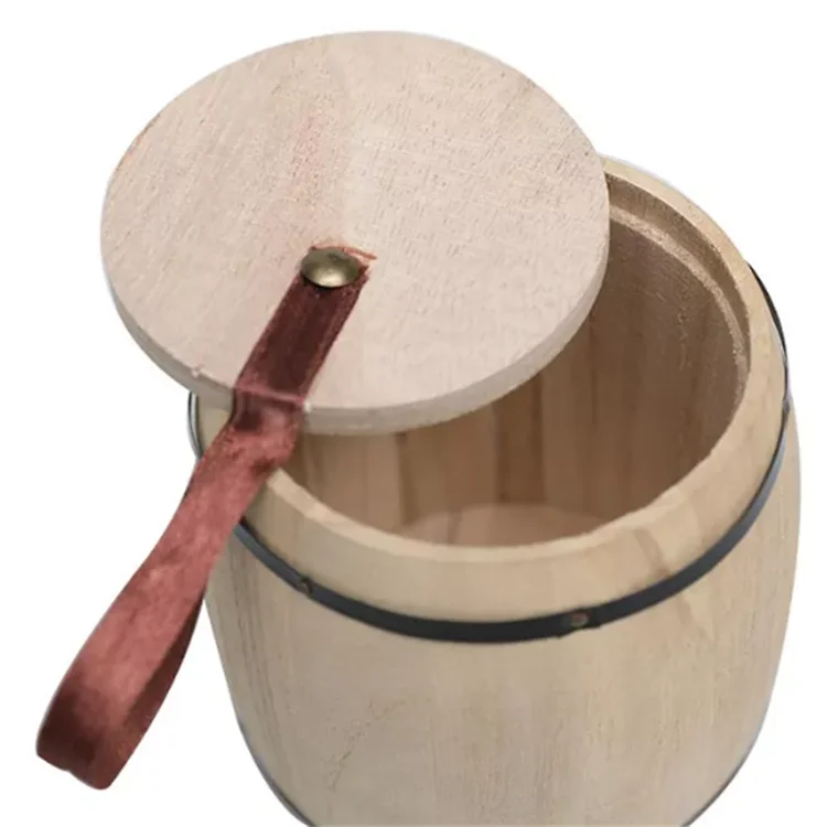 Rustic Handmade Primary Color Wood Food Storage Barrel Product
