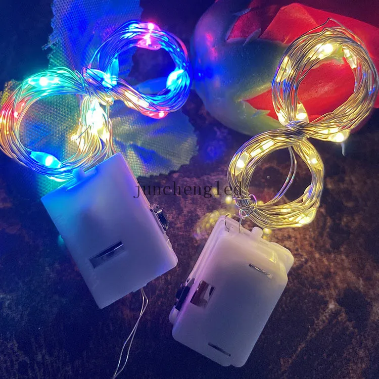 Warm White Fairy Lights Battery Operated 50 LED Mini Waterproof String Lights Silver Wire Firefly Starry Lights