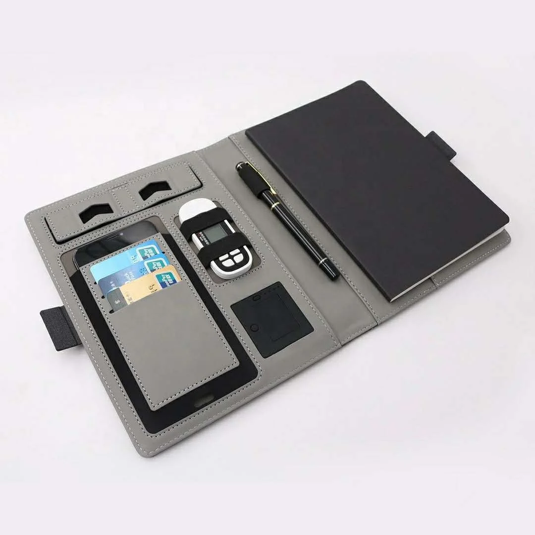 Custom Power Bank Notebook With Phone Holder And Phone Holder Promotion Company Office Supplies