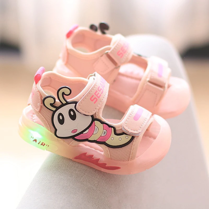 Colorful New Fashion Trend Children Summer Sandals Soft Sole Luminous Cute Cartoon Printing