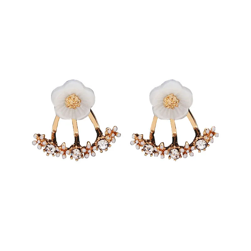 Популярное Flower сзади висит преувеличенный Ювелирные серьги joyeria aretes де Плата 925 видов расцветки doreilles серебряные стерлингового серебра