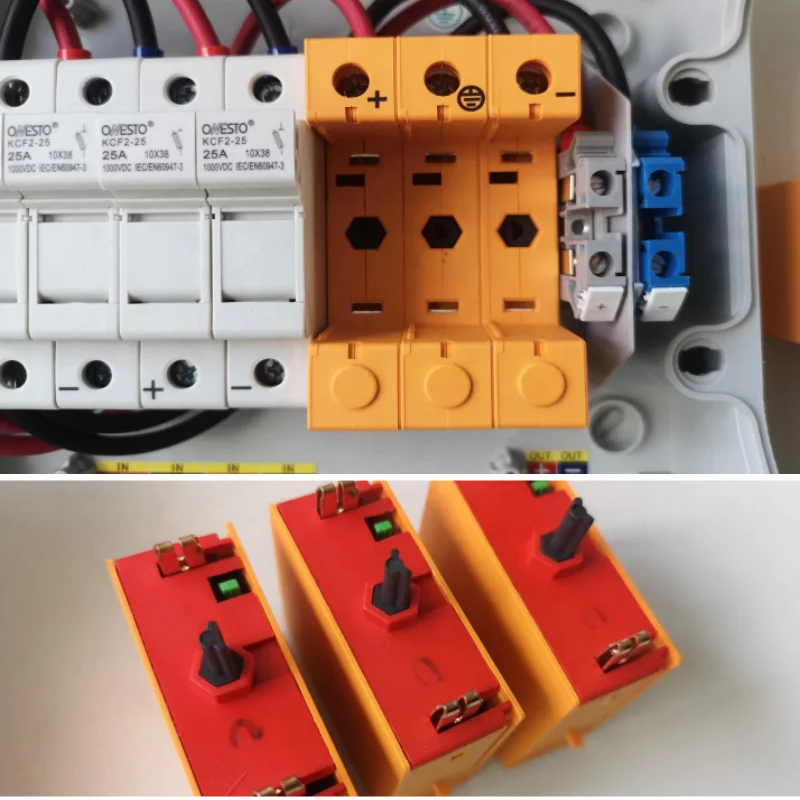Solar DC Combiner Box 2 Strings DC1000V 25A Solar PV Array Junction Box 2 in 1 out Isolation Distribution Box