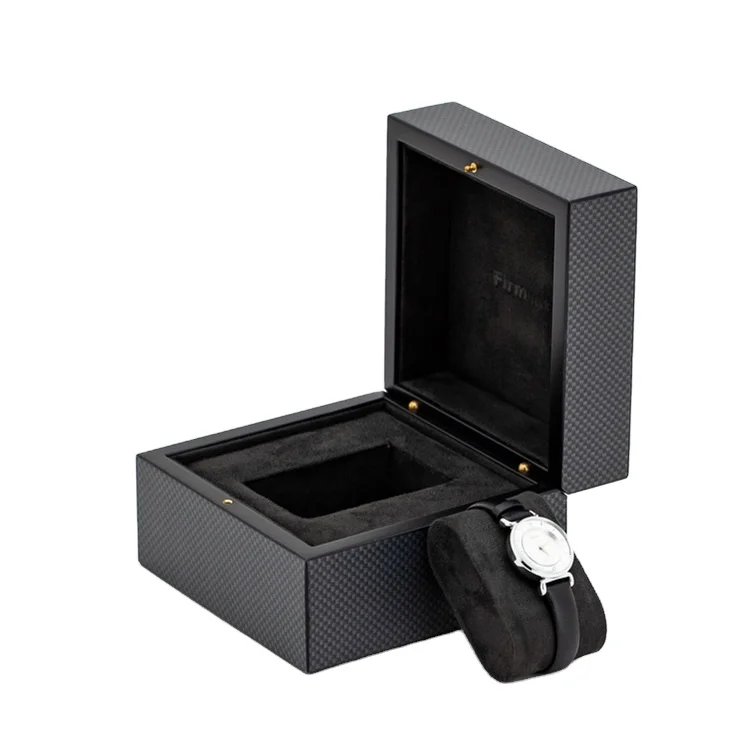 luxury custom LOGO wooden gift wood MDF wristwatches Boxes For Watches Black watch box