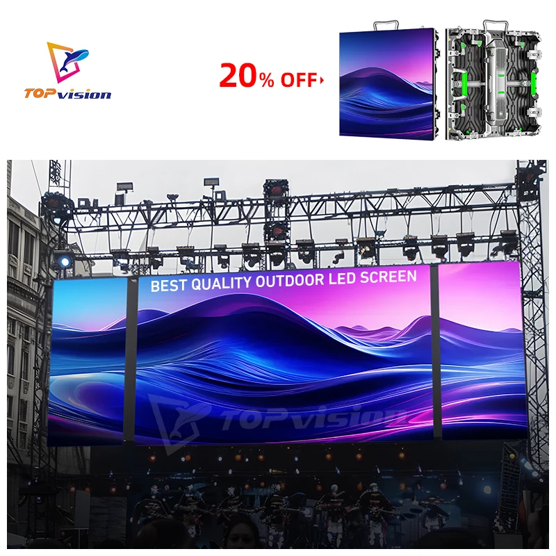 Topvision Movable LED Video Wall Rental Stage Screen Indoor Outdoor LED Display Waterproof LED Screen P2.6 P2.9 P3.91 LED Wall