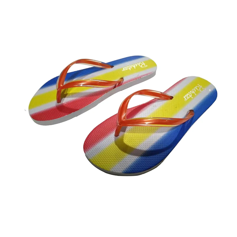 2020 Colorful women pvc shoes flip flop ladies flat beach slipper