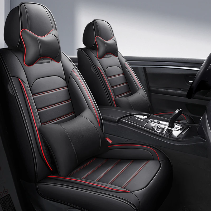 Full Coverage Faux Leather Car Seat Covers Universal Fit for Most Cars,Trucks,Sedans and SUVs with Waterproof Leatherette in