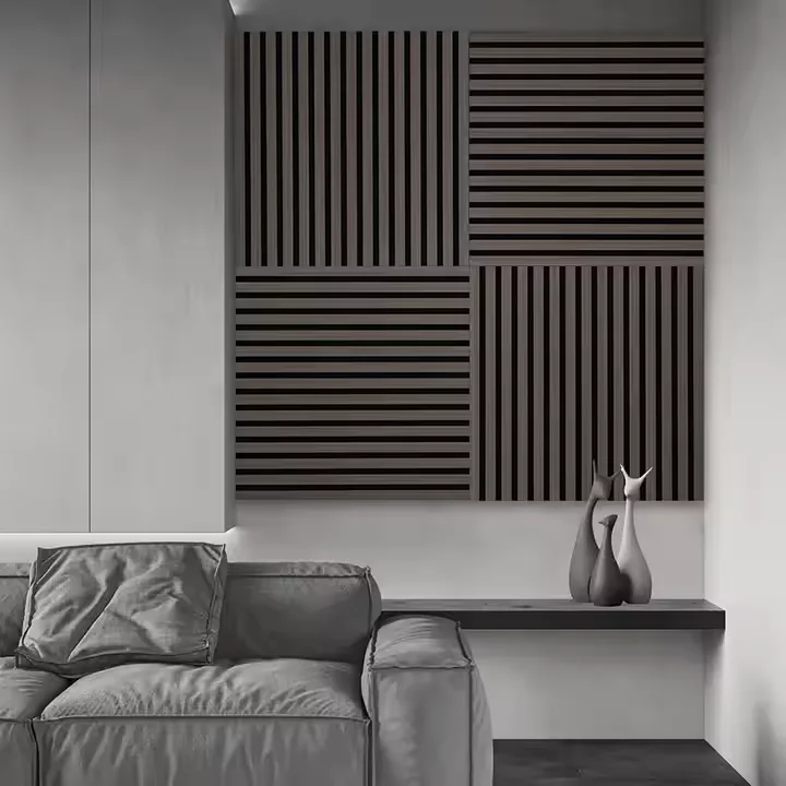 ECOUPP Good Quality Acoustic Panel Decoration Wall Slat E0,E1,E2 grade MDF Wood Veneer Acoustic Panel