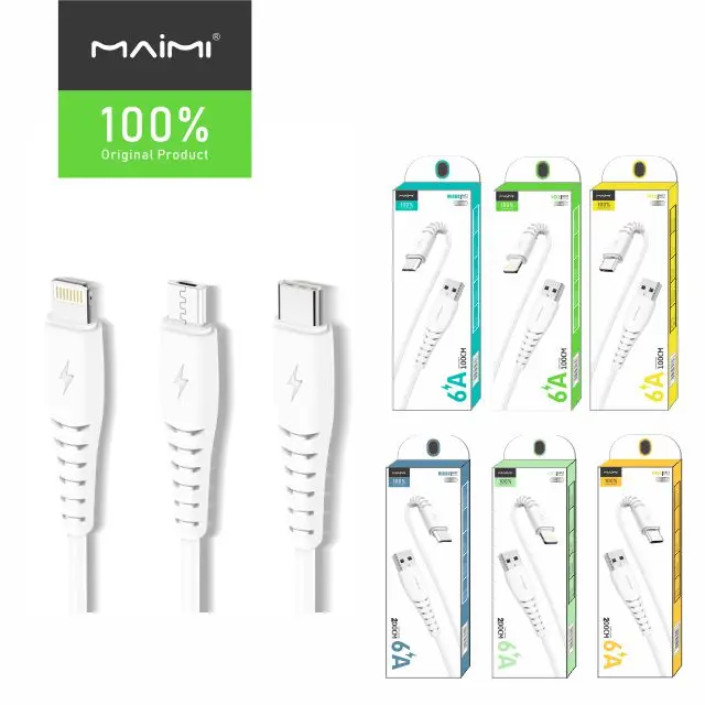 X39 Wholesale Reasonable Price  Maimi 6A TPE USB IOS lighting type C Fast charging  cables