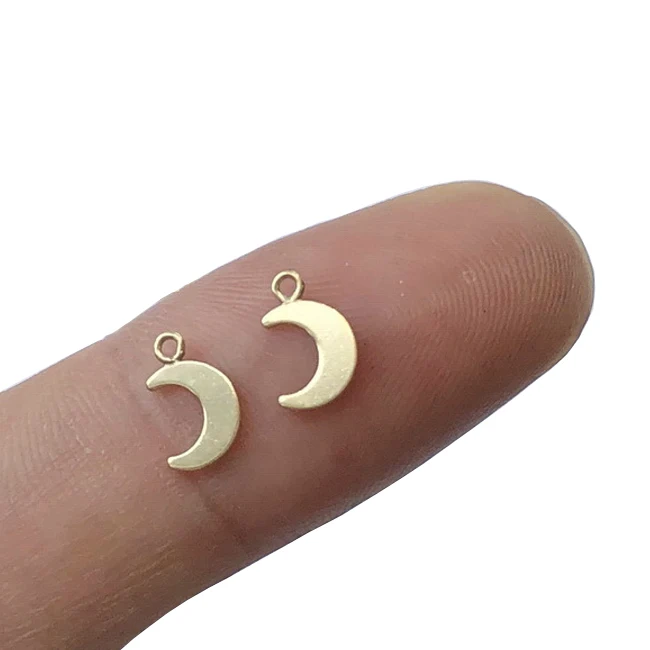 Tiny Charms 14K Gold Filled Moon Beads Charms Pendant For Jewelry Making