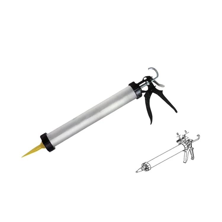 Caulking Gun Aluminum Silicone 9" Type Cartridges Rated Application Heavy Duty Handle Cordless