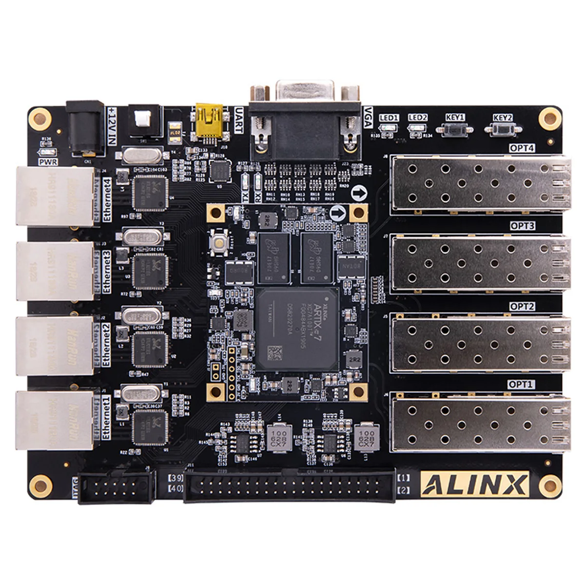 
ALINX AX7101: XILINX Artix-7 XC7A100T FPGA Development Board A7 SoMs Gigabit Ethernet Evaluation Board 