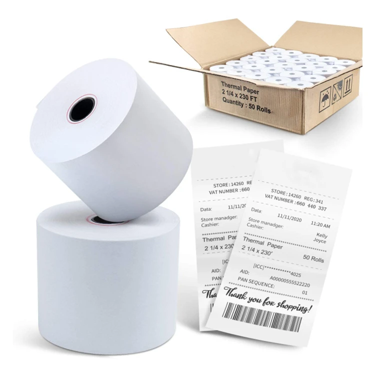 2022 Hot sale contometro papel termico 80 x80x 13 55gr Custom printed papel termico 80 x80x13 pos system with cash register