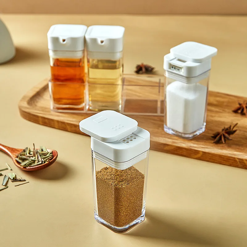 4Pcs Set Pepper Container Kitchen Shaker Seasoning Storage Container Condiment Jars