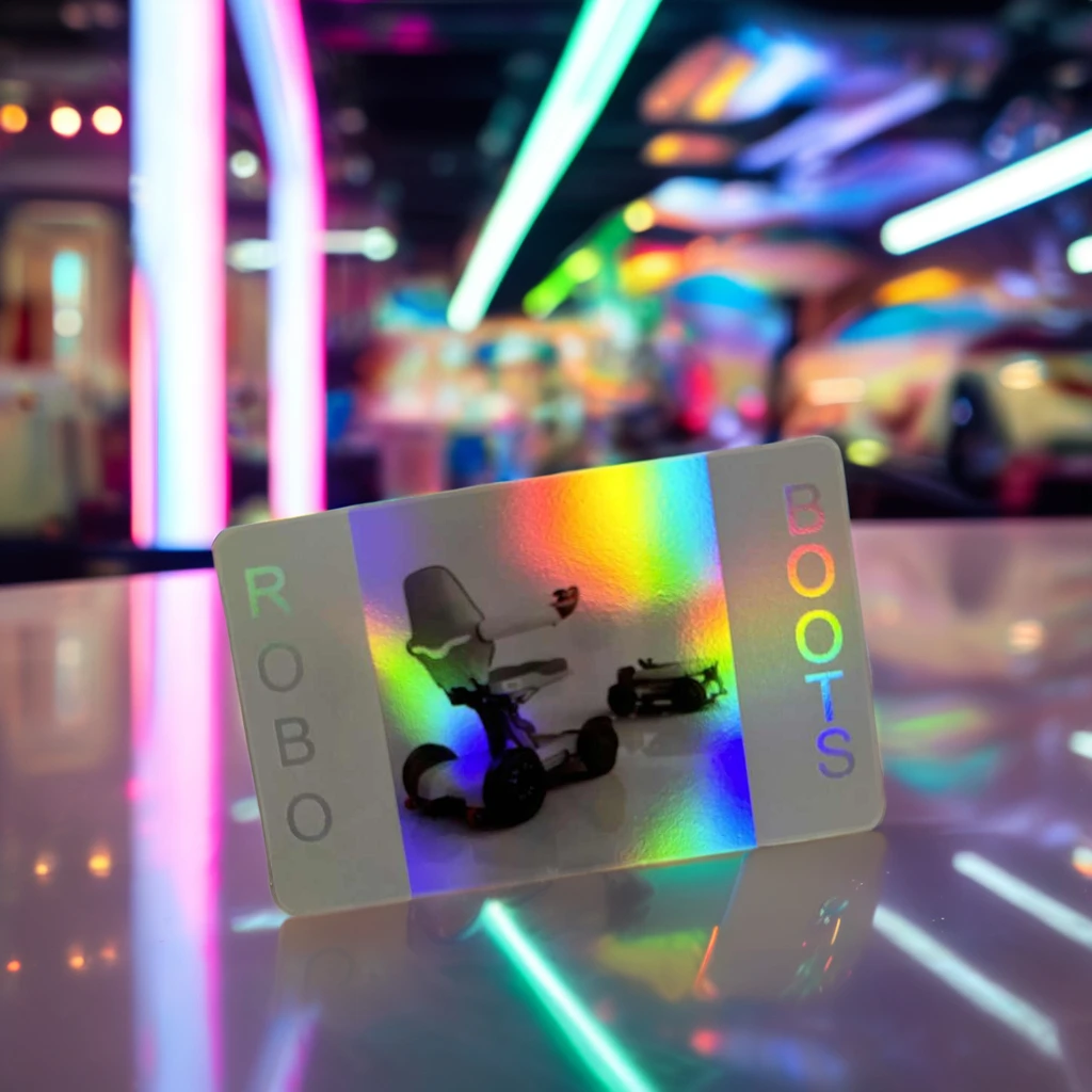 Custom Designed PVC Hologram Business Card with Laser Rainbow Effect Glossy Lamination Offset Printing Special Hologram Finish