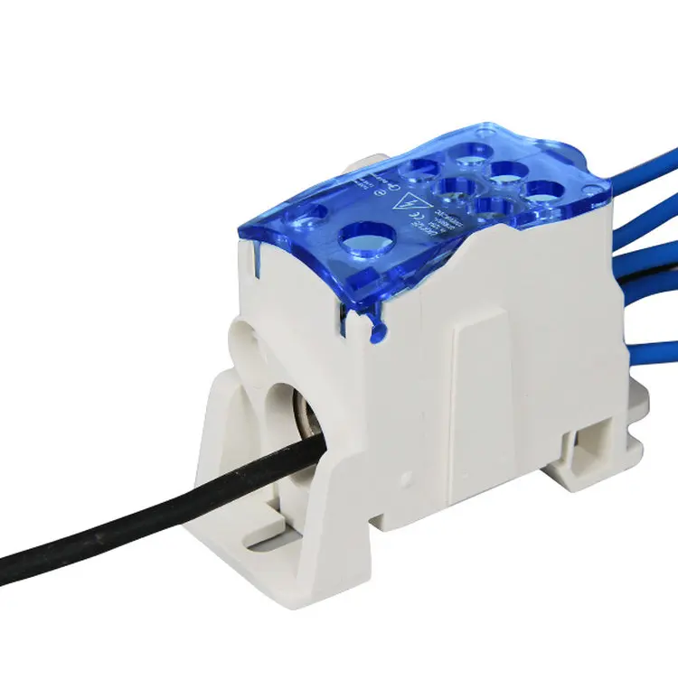 UKK160A Terminal Block one in Six Out Din Rail distribution Box Universal Electric Wire Connector Power junction box