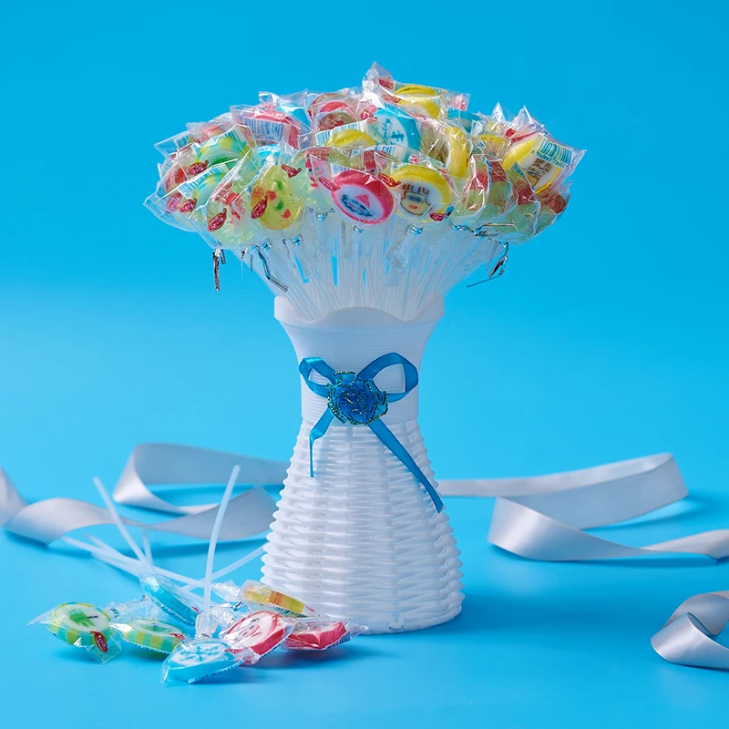Bouquet of sweets long stick lollipops charm custom lollipop  candy bouquets