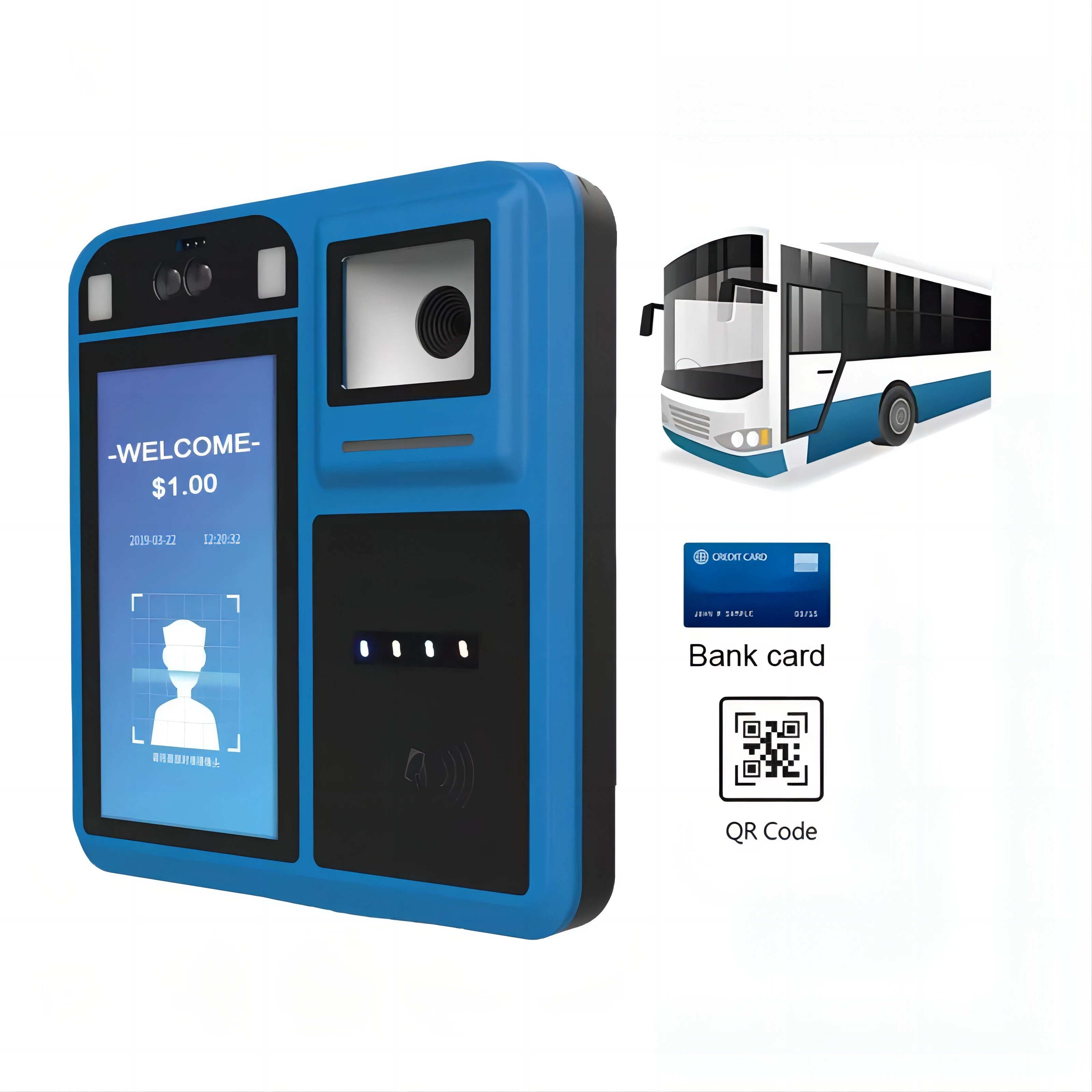 Android 9.0 QR Code Scanner Cashless Payment POS Card Reader NFC Bus Ticket Validator P18-Q