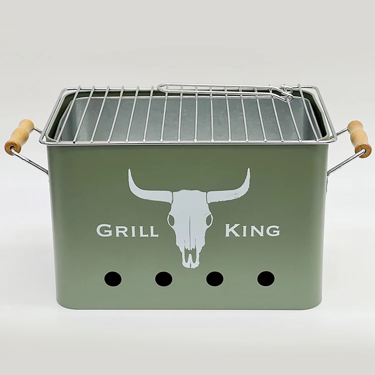 Camping Mini Grill Squad Bucket Shape Barbecue Grill Outdoor Charcoal BBQ Grill