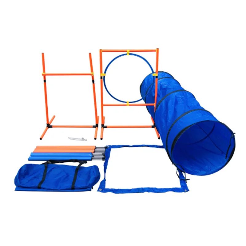 LXY-N411 Dog Agility Training Equipment Tunnel Poles Hurdles Exercise Pet Obstacle Course Agility Pet Training Set