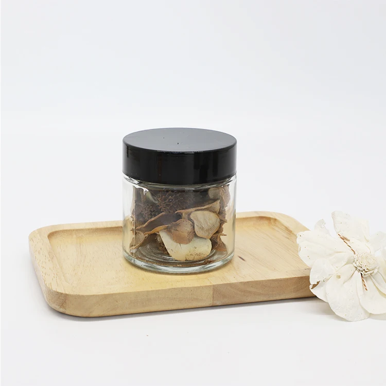30ml 60ml 90ml 120ml glass child resistant 1oz 2oz 3oz 4oz dry flower jar airtight smellproof storage jar with childproof lid