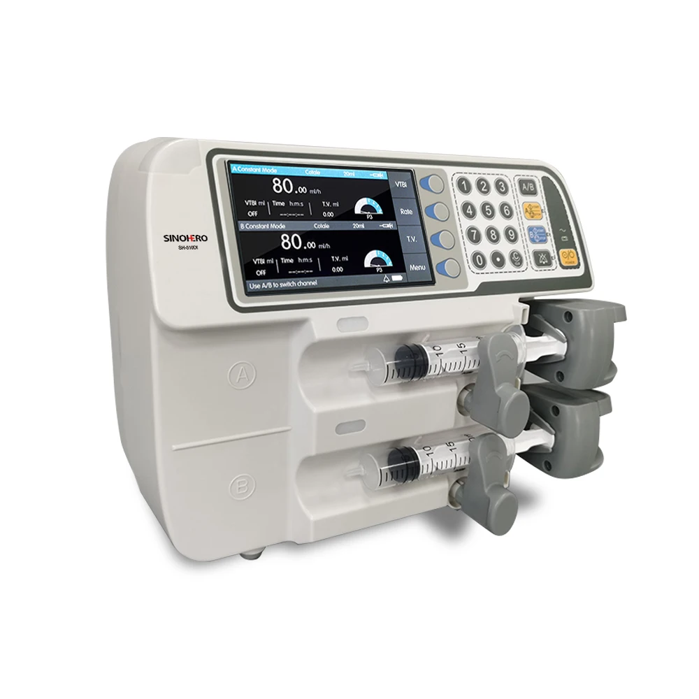 SH-510Di Hospital medical equipment Double Channel Syringe Pump Electric Multiple Channel Infusion Pump
