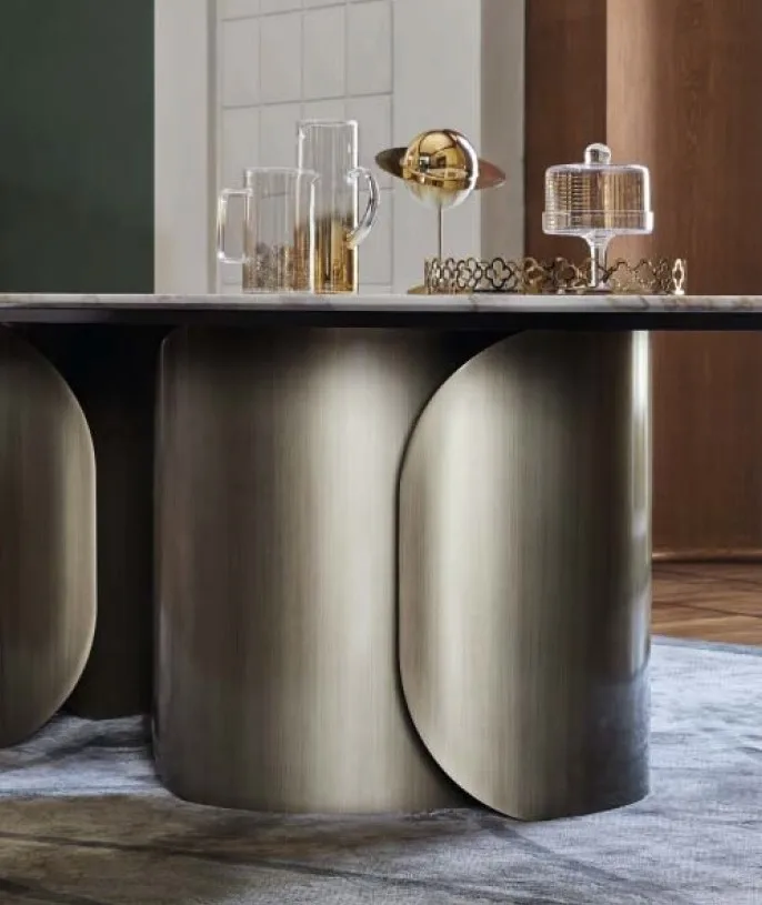 Foshan furniture Italian luxury dining marble table sets