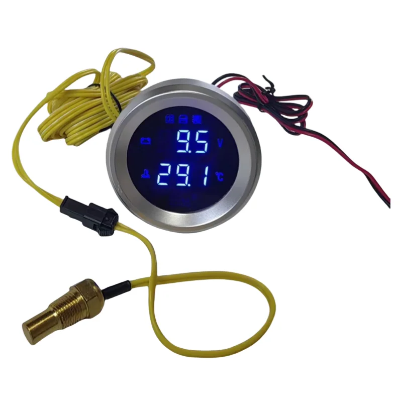 Car digital display instrument 52 circular water temperature gauge voltmeter motorcycle water temperature sensor 10MM