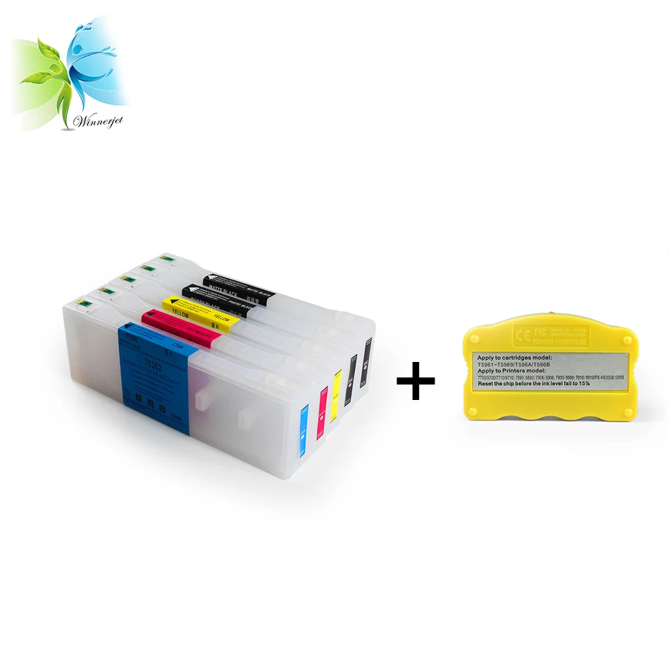 T6361-T6369 350ML 700ML Empty Refillable Ink Cartridge for Epson 7700 7900 9900 9890 9900 printer With Reset Chips