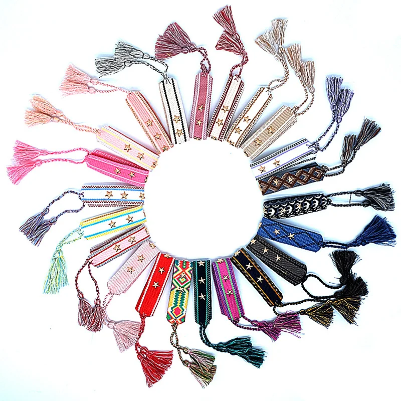 Bohemian Ethnic Style Handmade Fringe Love Name Bracelet Fashion Macrame String Woven Wedding Couple Gift Bracelet